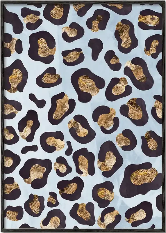 Gold blue leopard print – Poster / 8 » x 12 » in / No